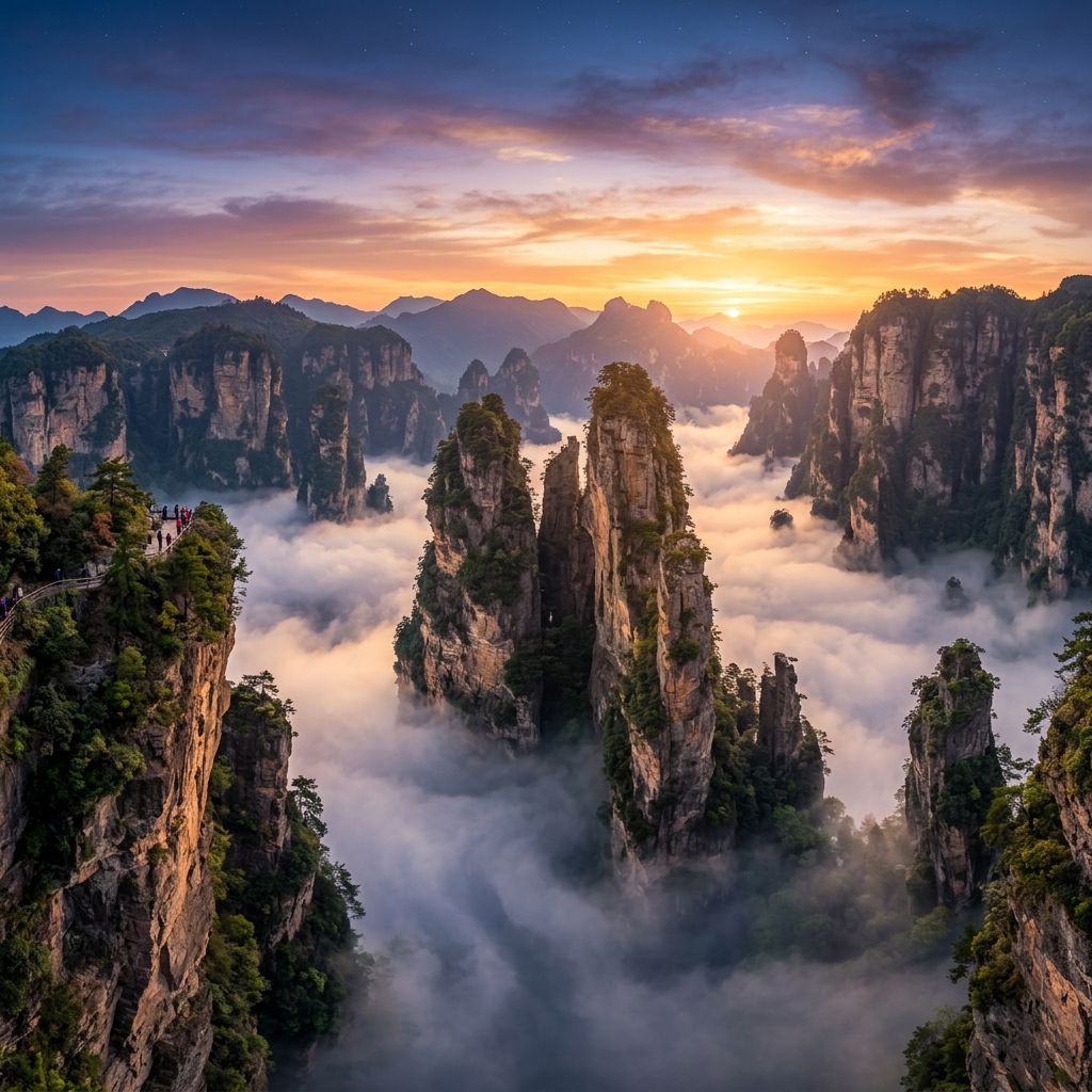 Zhangjiajie quartz stone pillars